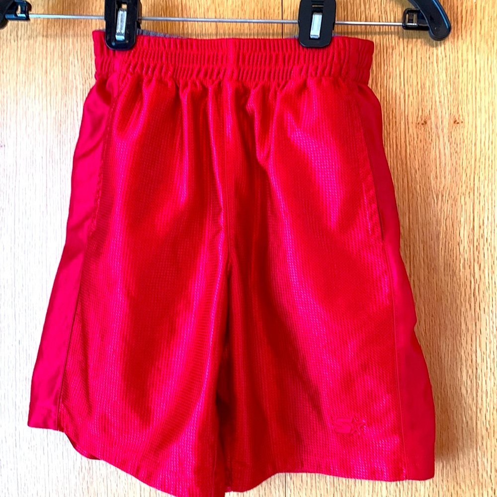 Starter Small 6 / 7 red fully lined athletic shorts 2 pockets elastic waist VGUC